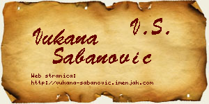 Vukana Šabanović vizit kartica